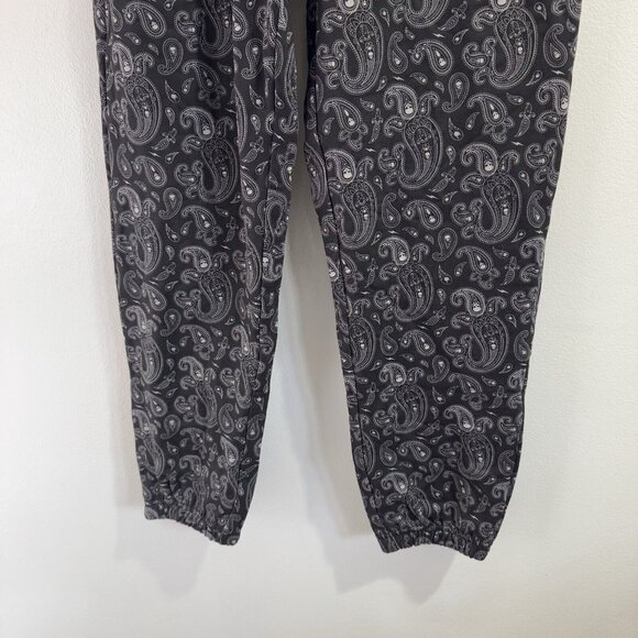 The Drive Clothing Pants M Black White Sweatpants Paisley Skull Joggers Gym - Picture 3 of 10